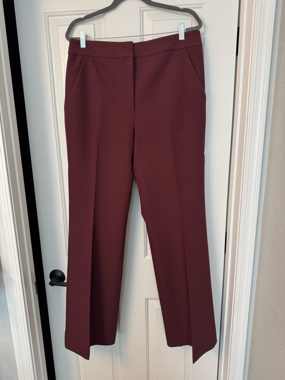 Veronica Beard Wide-Leg Tailored Trousers in Wine Size 16